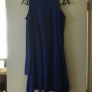 Royal blue cold shoulder tunic.